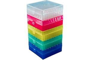 LUERFLEX 100 Place Cryobox Micro Centrifuge Tube Cryogenic Storage Box with Orange Lids Pack of 5