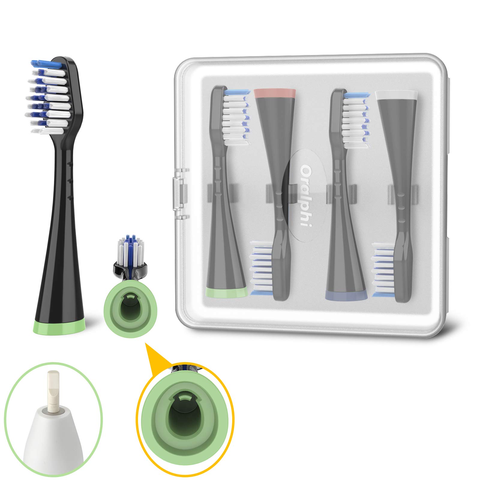 Photo 1 of Brush Heads for Waterpik Complete Care 5.0/9.0 (4-Pack, Black)