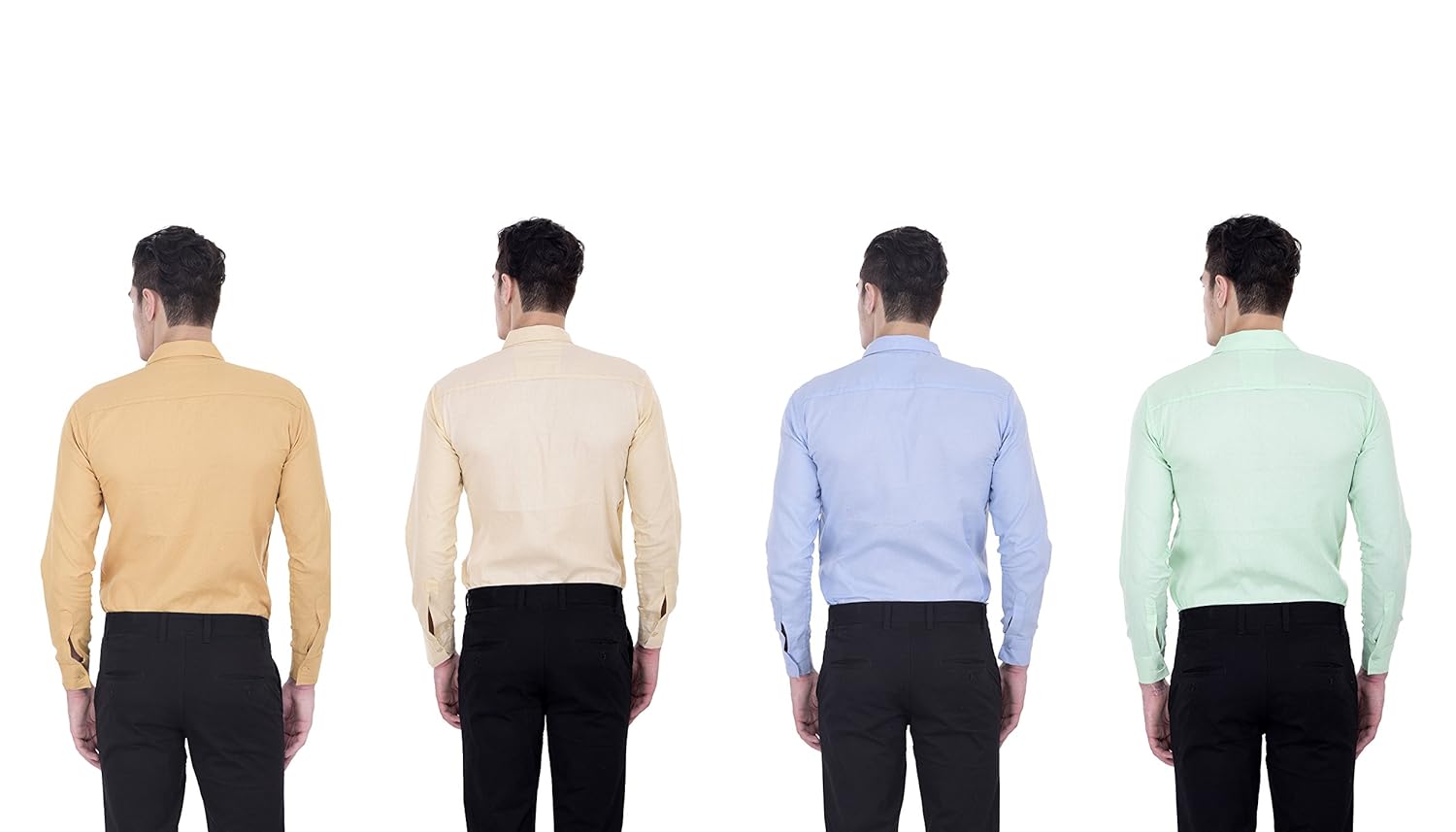 london looks men's cotton formal shirts multicolour (pack of 4)