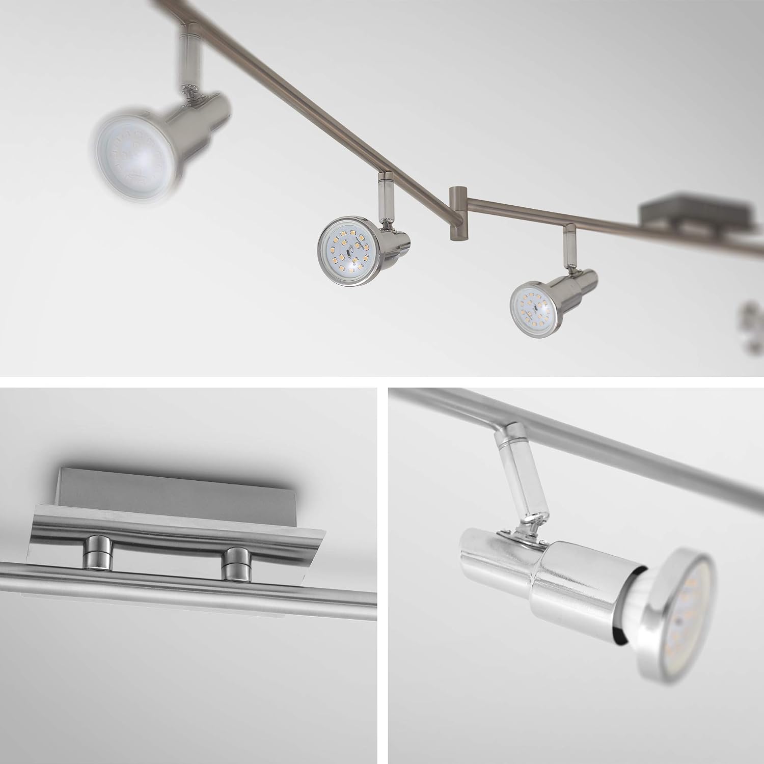 B.K.Licht LED Ceiling Light, 70,8 in, rotatable Spots, 5W GU10 Bulbs Included, 400Lm Each, Warm White 3000K - Image 4