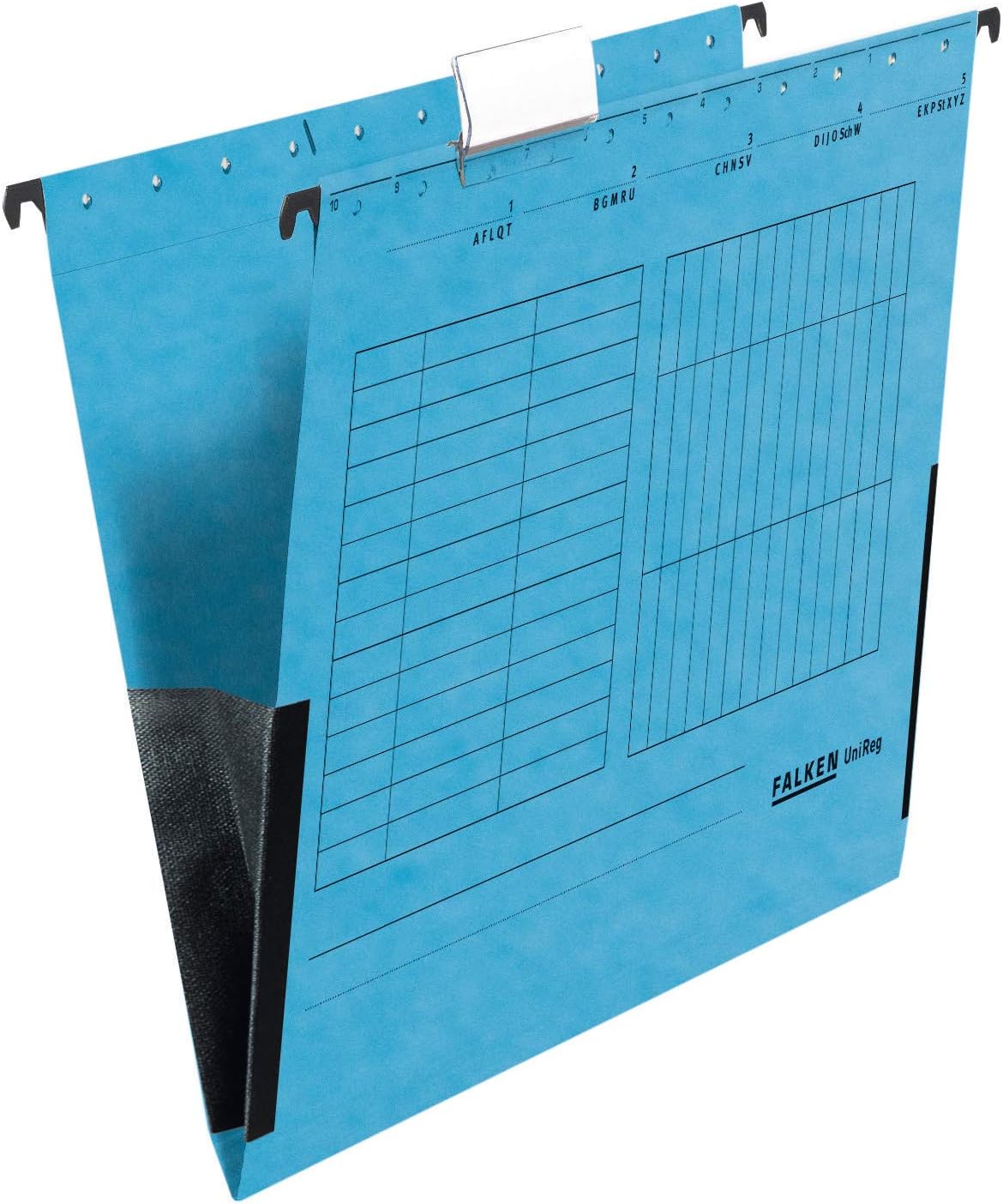 Exacompta, Ref 80002561001F, FALKEN, UniReg Suspension Files with Linen Edge Protectors, Suitable for A4 Documents