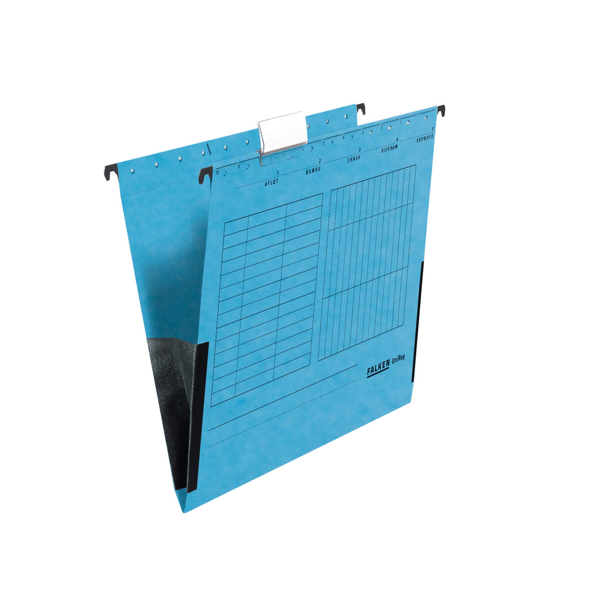 Exacompta - Ref 80002561001F - FALKEN - UniReg Suspension Files with Linen Edge Protectors - Suitable for A4 Documents, 230gsm Recycled Kraft Card, Blue Angel Certified - Red (Pack of 25)