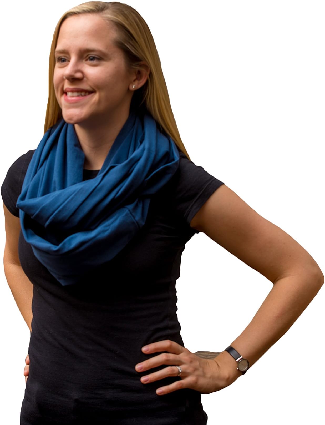 SALE!!! MadisonRose 100% Premium Cotton - Nursing Scarf & Nursing Cover for Breastfeeding - Soft - Covers Front And Back - Navy