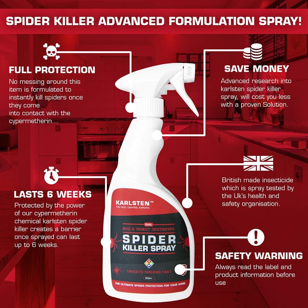Karlsten Spider Killer Spray Fast and Effective Spider Killer Lasts