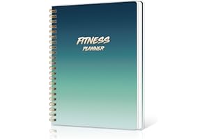 DOURA Workout Journal for Women & Men, Fitness Journal, Workout Log Book Planner for Tracking, Progress and Achieving Your Wellness Goals-Blue Green Gradient, A5 (5.6" x 8")