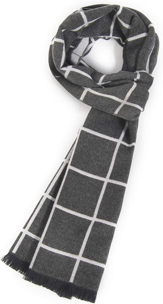 Men's winter luxury premium cashmere feel unique brushed warmth striped