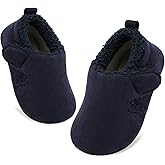 JOINFREE Toddler Slippers Boys Girls Adjustable House Shoes Barefoot Sock Shoes with Rubber Sole Baby Comfort Warm Indoor Outdoor Walking Shoe