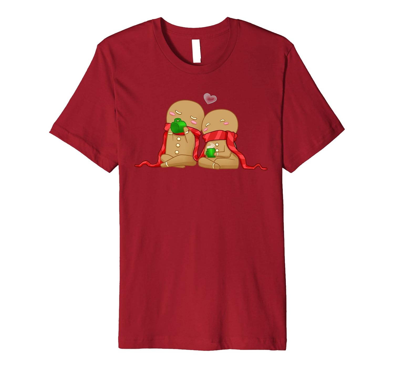 Cute Gingerbread Christmas Cartoon Couple Tshirt-ANZ