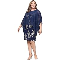 Amazon.com: S.L. Fashions Women's Plus Size Chiffon Tier Jacket Dress with  Bead Neck, Steel Cuff Sleeves, 14W : Clothing, Shoes & Jewelry