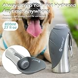 LumoLeaf 800ml Portable Dog Water Bottle Stainless Steel Grey view 6