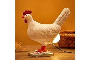 Funny Chicken Egg Lamp Lifelike Resin Chicken Egg Lamp Room Decor Chicken Gifts for Friends Birthday Christmas White Elephant