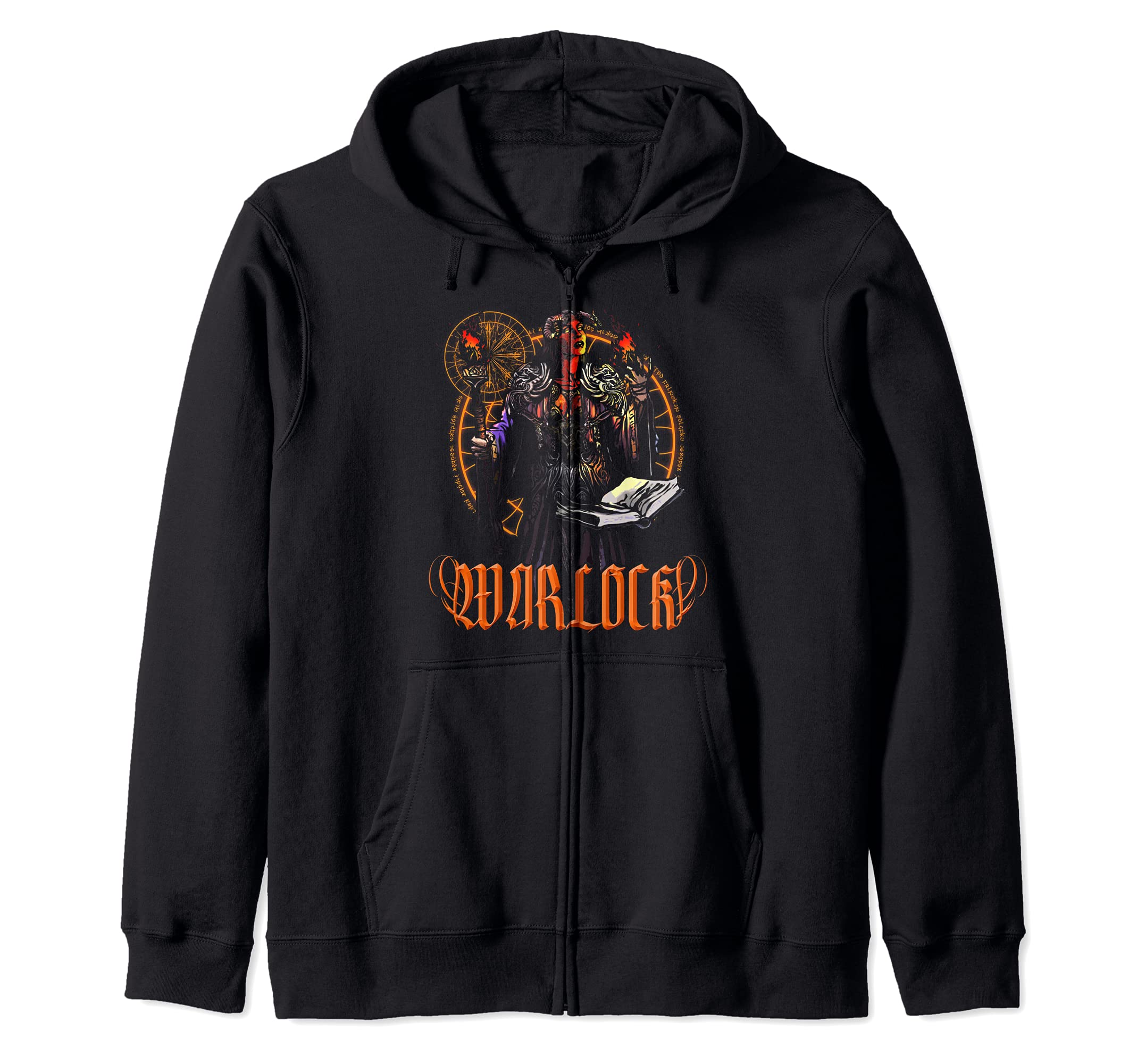 Warlock Fantasy D20 RPG Adventure Roleplaying Tabletop Gamer Zip Hoodie