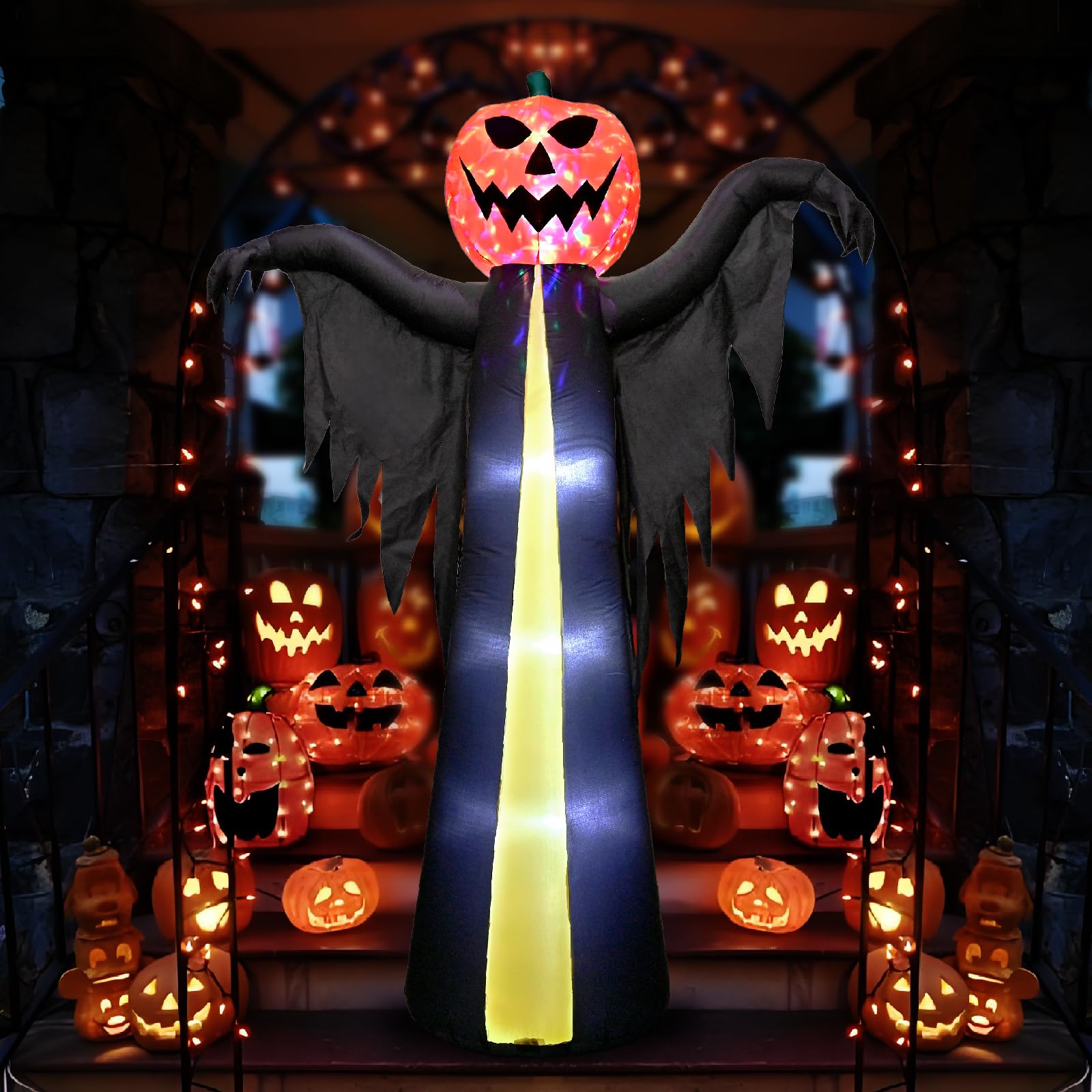 Avuhkrn 10 FT Halloween Inflatables Outdoor Decorations Pumpkin Ghost