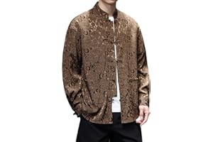 WQHANFU Mens Chinese Traditional Shirt and Tang Suit Men with Silk Embroidery Kung Fu Shirt Men Shirts Casual