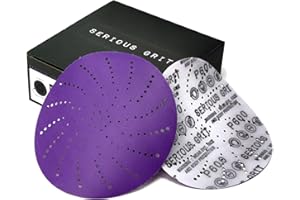 Serious Grit 6-Inch 600 Grit Ceramic Multi-Hole Hook & Loop Sanding Discs - Advanced Grain for Fast Cutting & Long Life - Fil