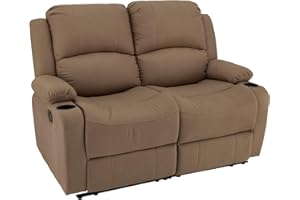 Camper Comfort Faux Suede Leather Reclining Chair, Cappuccino, 58" Wide x 41" Tall x 30" Deep, Wall Hugging Fit for RVs