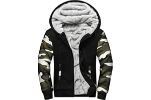 MACHLAB Men's Pullover Winter Workout Fleece Hoodie Jackets Full Zip Wool Warm Thick Coats
