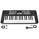 37 Keys Piano Keyboard for Beginners -1200mAh Rechargeable Electronic Musical Instrument with Mic LED Screen 200 Tones 200 Rhythms 50 Demos, Birthday Gift for Kids