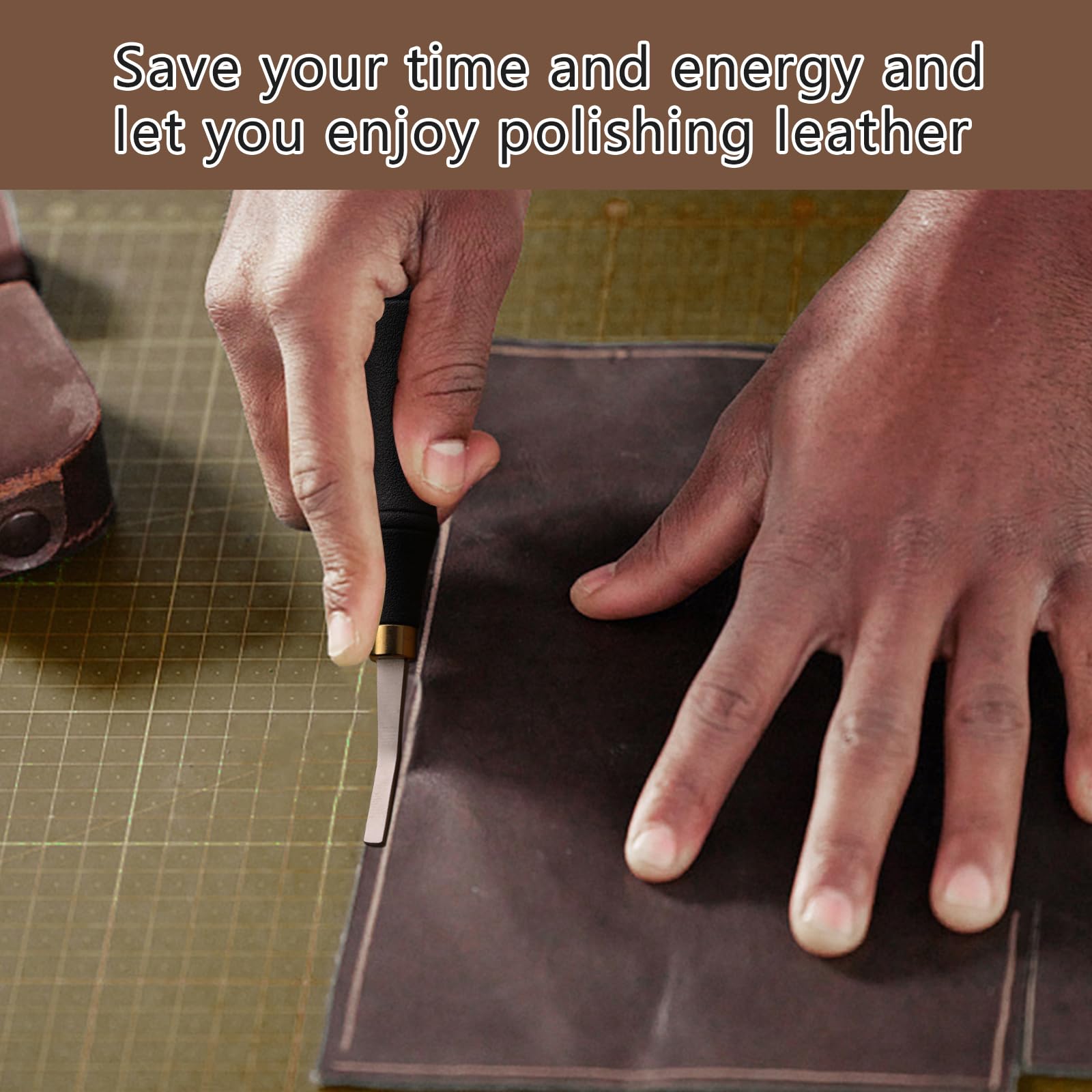 DIUDUS Pro Detail Rougher, Leather Roughing Tool Roughing Leather Craft Surface Tool, Leather Polish File Tool with Ergonomic Handle Leather Working Leathercraft Tools for Edge Polishing(5mm)