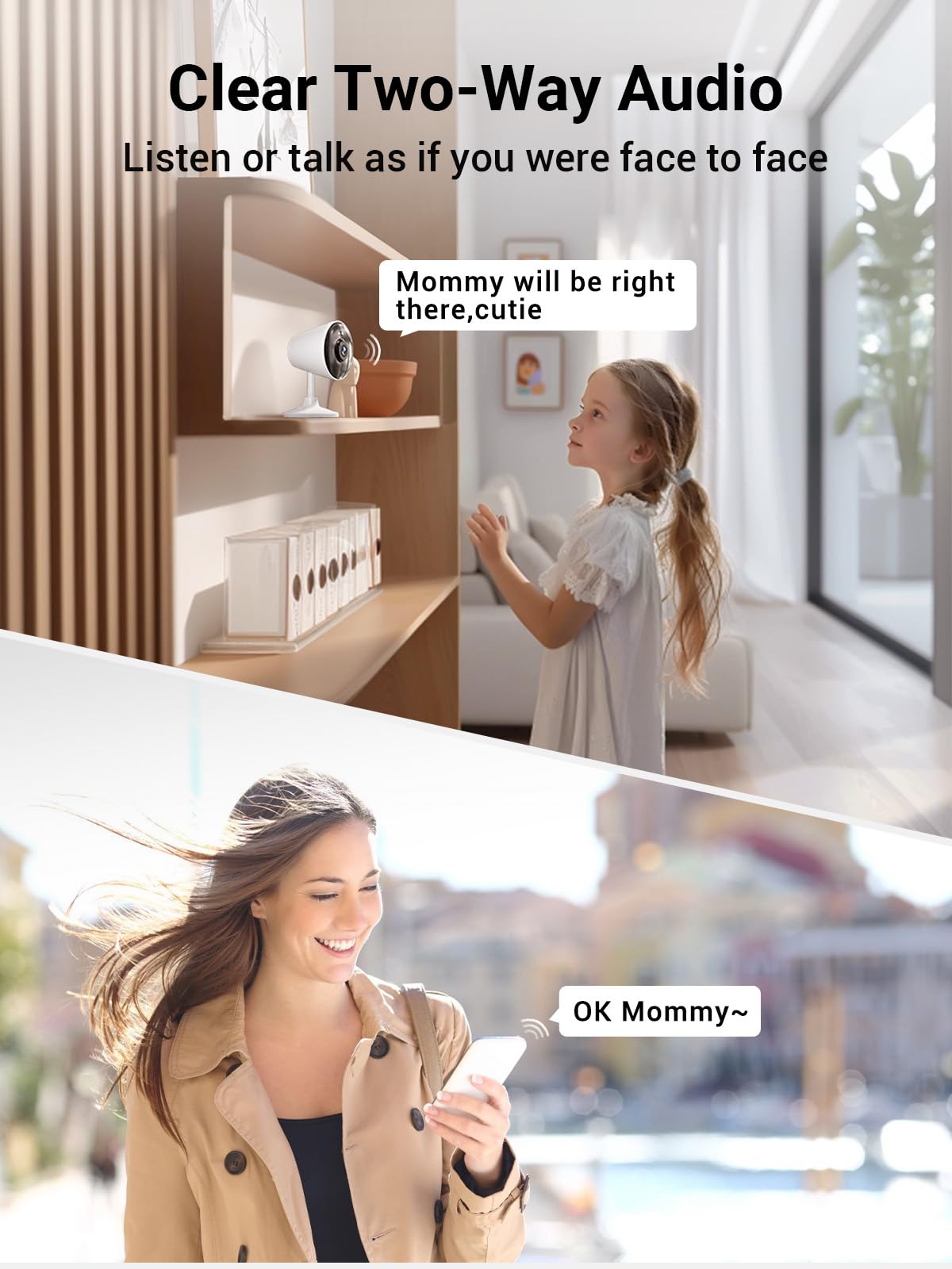 [5G & 2.4G] Indoor/Outdoor Security Camera for Home, Baby/Elder/Dog/Pet Camera with Phone App, Wi-Fi Camera w/Spotlight, Color Night Vision, 2-Way Audio, 24/7, SD/Cloud Storage, Work w/Alexa, 2Pack