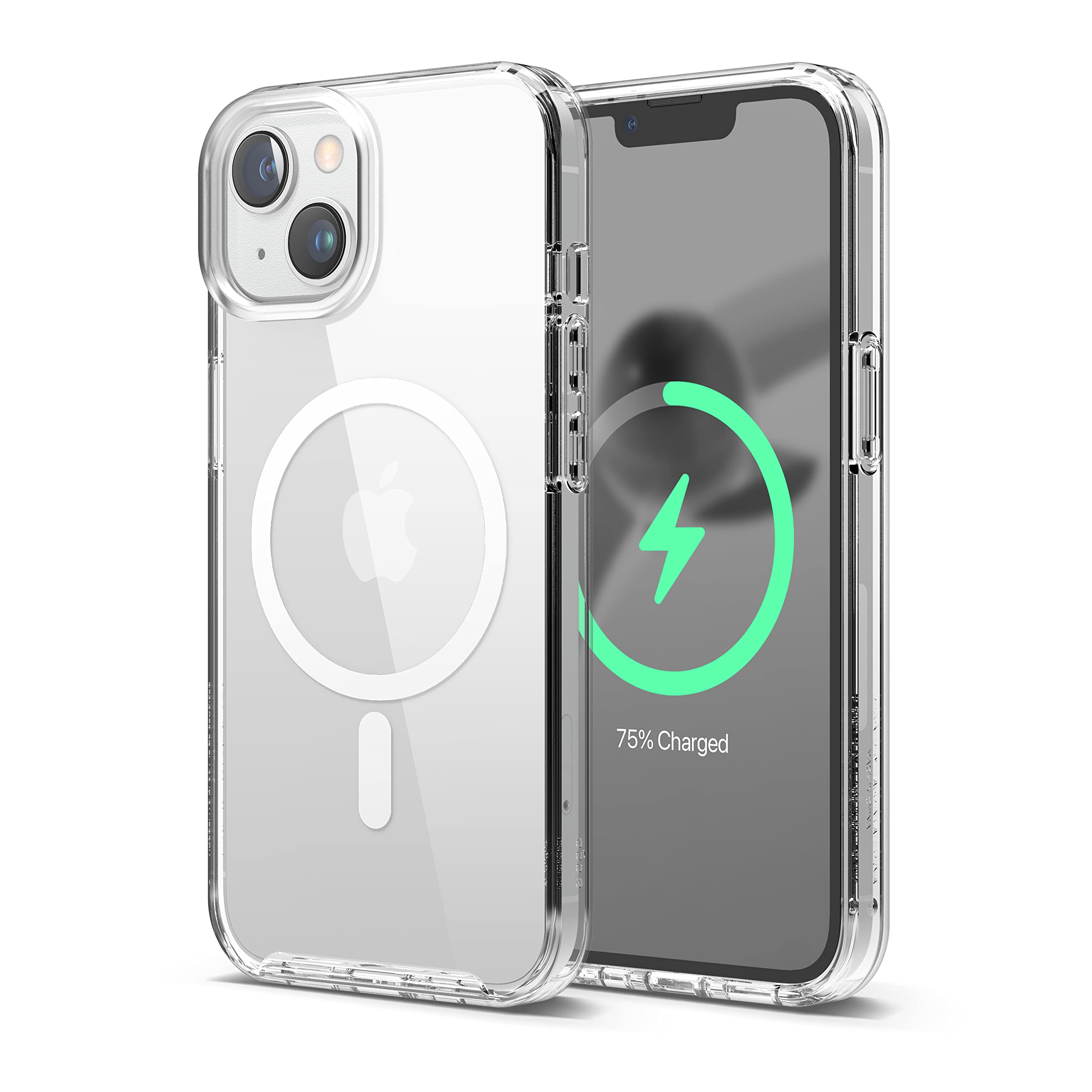 elago Magnetic Hybrid Clear Case Compatible with iPhone 14 Case (6.1"), Compatible with MagSafe Charger, PC + TPU Hybrid Technology, US Military Grade Drop Protection, Reduced Yellowing (White) — image 1