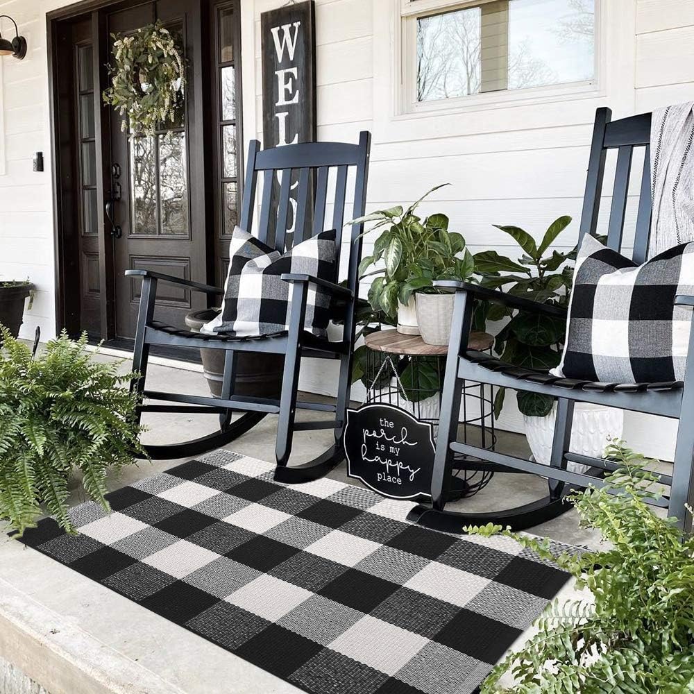 Buffalo Plaid Check Outdoor Rug Doormat 