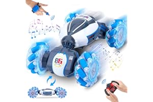 Fosgoit Gesture Sensing RC Stunt Car, Toys for Boys Girls 6-12 Year Old 4WD Remote Control Car 360° Rotate Transform Off-Road Drift RC Toy with Lights Music, 2.4Ghz Hand Control Birthday Xmas Gifts
