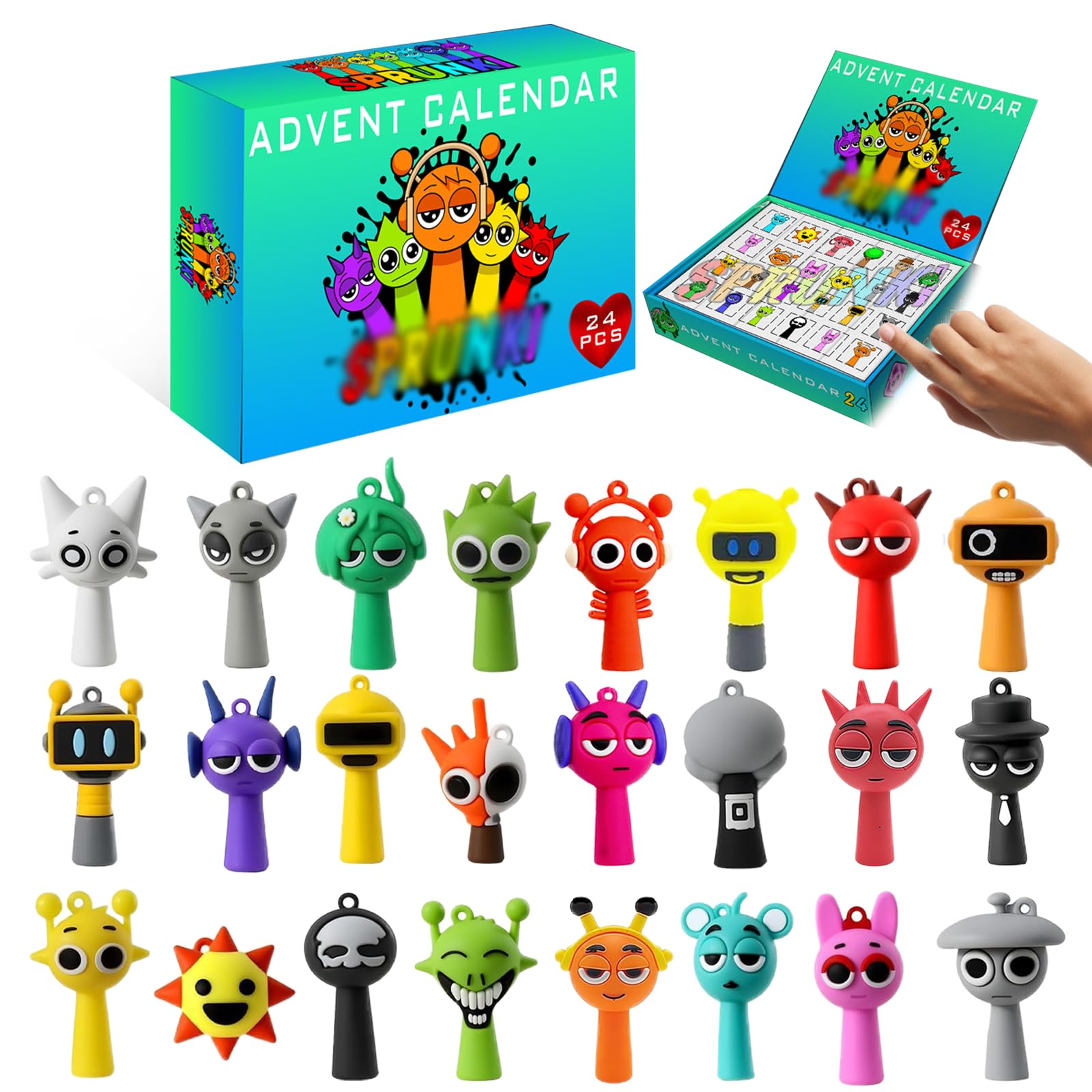 Photo 1 of Advent Calendar 2025 for Kids,Mystery Blind Box Toys,24 PCS Figures Keychain Set,Collectible Cartoon Characters for Boys & Girls,Holiday Decorations & Christmas Gifts