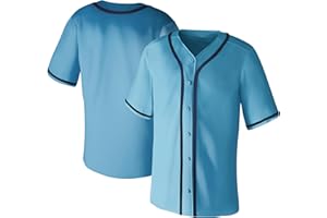 Aizqaoalk Baseball Jersey,Blank Baseball Jerseys for Men Shirts Short Sleeve Hip Hop Sports Casual Button Down Uniforms