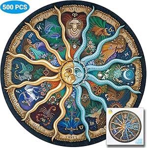 KUTO Rompecabezas Redondo de 500 Piezas Rompecabezas de Constelación