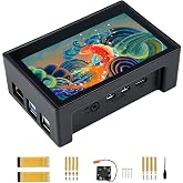 Waveshare 4.3 Inch Touch Screen DSI LCD with Case for Raspberry Pi 4B, 800×480 Resolution Monitor IPS Capacitive Screen Suppo