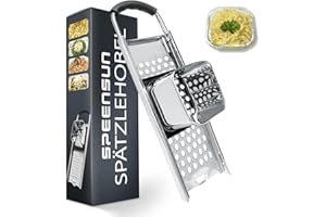 Spaetzle Maker,Stainless Steel Spaetzle Press with Comfort Grip Handle,Homemade Traditional German Egg Noodle Maker,Manual Pa