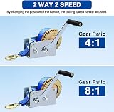 FreeTec 2500 lbs Manual Hand Winch with 10m Strap for Trailer Boat Caravan view 8