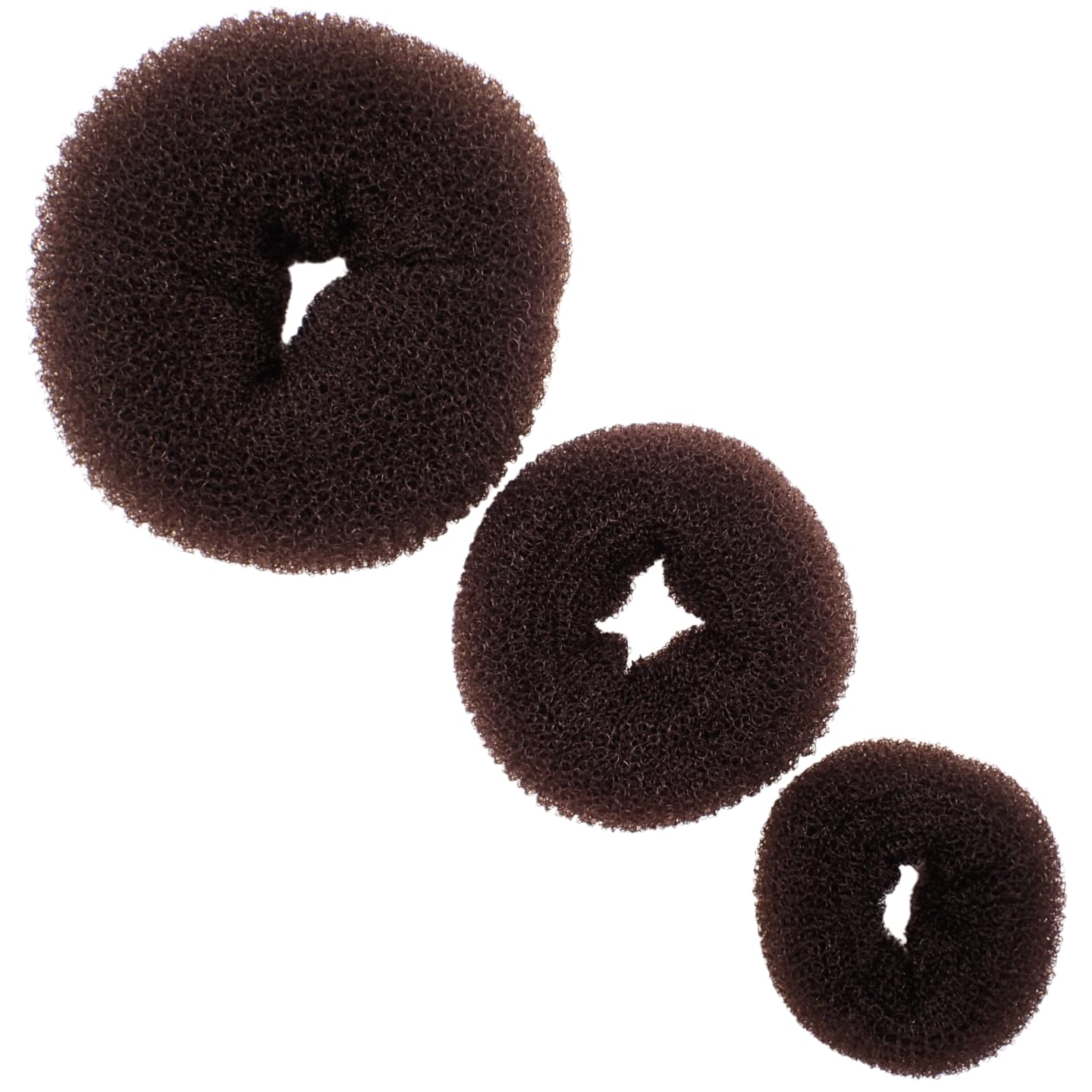 Topkids Accessories Hair Donut Bun Maker Set Bun Doughnut Hair Bun Shaper Bobby Pin Holder Donut Ring Styler Hair Bun Maker For Girls, Women, Ladies, Kids (Small, Medium & Large, Brown)