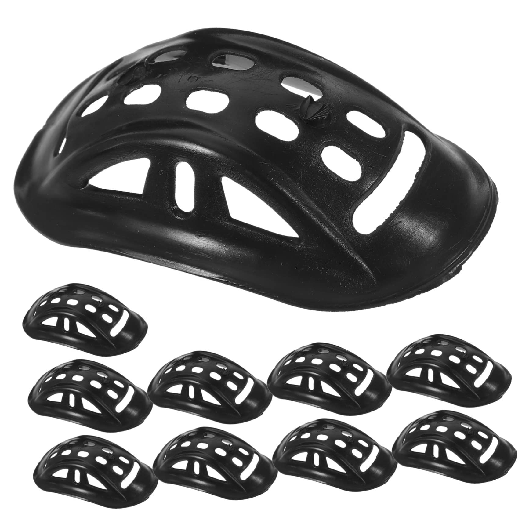 Housoutil 10pcs Helmet Chin Rest Protective Chin Cushion Helmet Cups Pad Strap Football Softball Mask Pad Accessories Jaw s Rubber With Cushion
