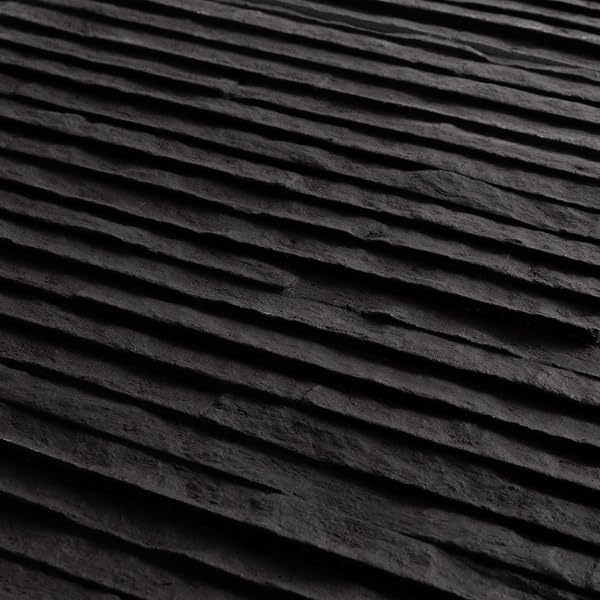 ZOETEOZ 6 PCS 3D BLACK FAUX STONE WALL PANELS, 11.8’‘ X 11.8’’ X 0.2”, INORGANIC MODIFIED CLAY, SUITABLE FOR INDOOR/OUTDOOR WALL DECOR, LIVING ROOM TV BACKDROP, BEDROOM, KITCHEN (5.8 SQ. FT.)