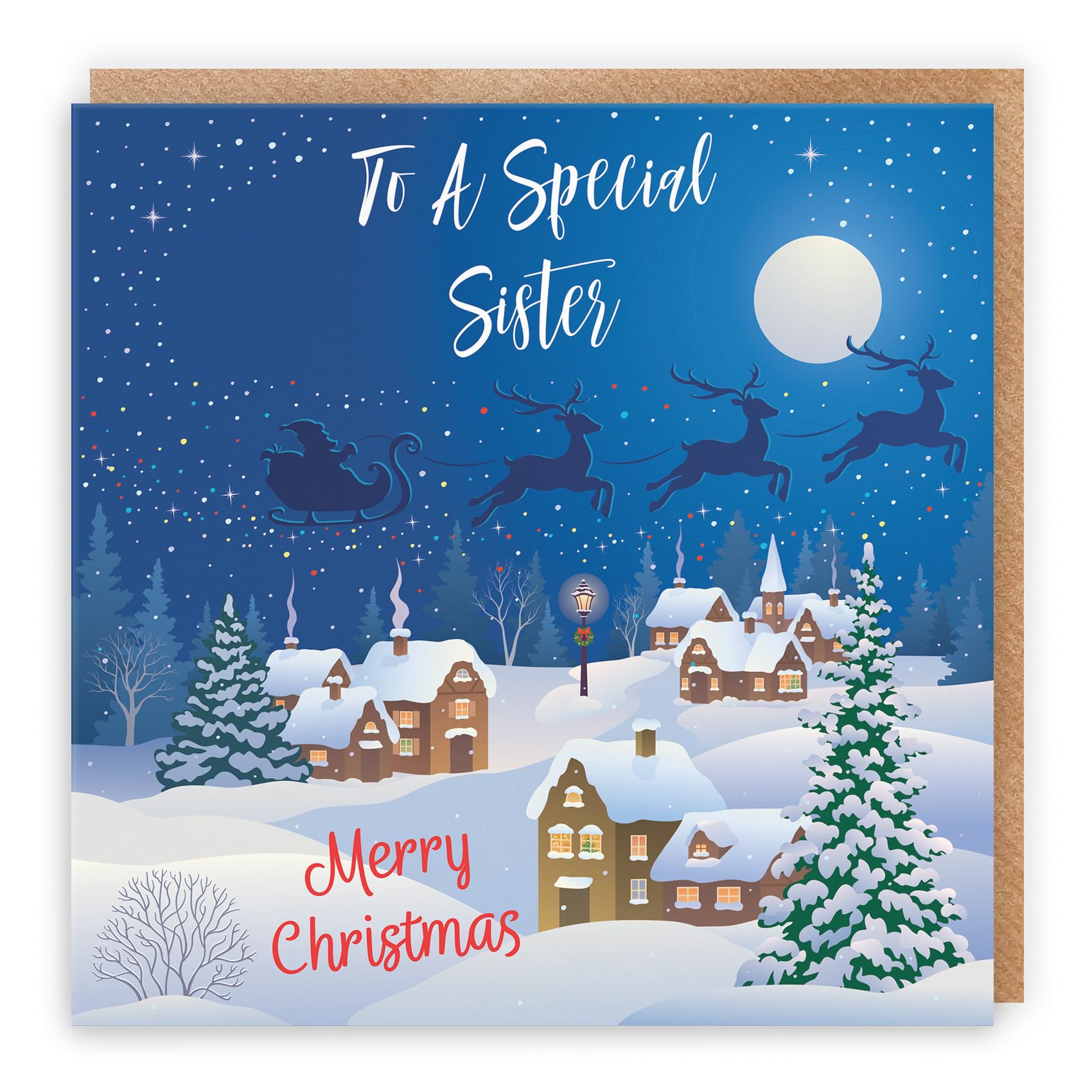 Hunts England - Sister Christmas Card - To A Special Sister - Merry Christmas - Winter Wonderland Collection - Fun Card — image 1