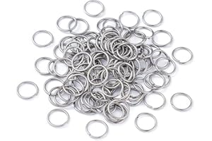 KISSITTY 2000pcs 10mm Stainless Steel Open Jump Rings Connectors 1mm Thick Chainmail Making Jewelry Findings