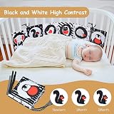 Vicloon Baby Bath Cloth Book Black White High Contrast Foldable Soft Fabric view 5
