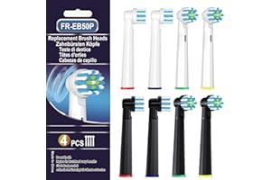 BKIX Replacement Brush Heads Compatible with Braun Oral B Pro 1000 Toothbrush, Fit Smart 1500, Genius X, Cross Sensitive Brush Head Refills, Medium Softness, 8 Count