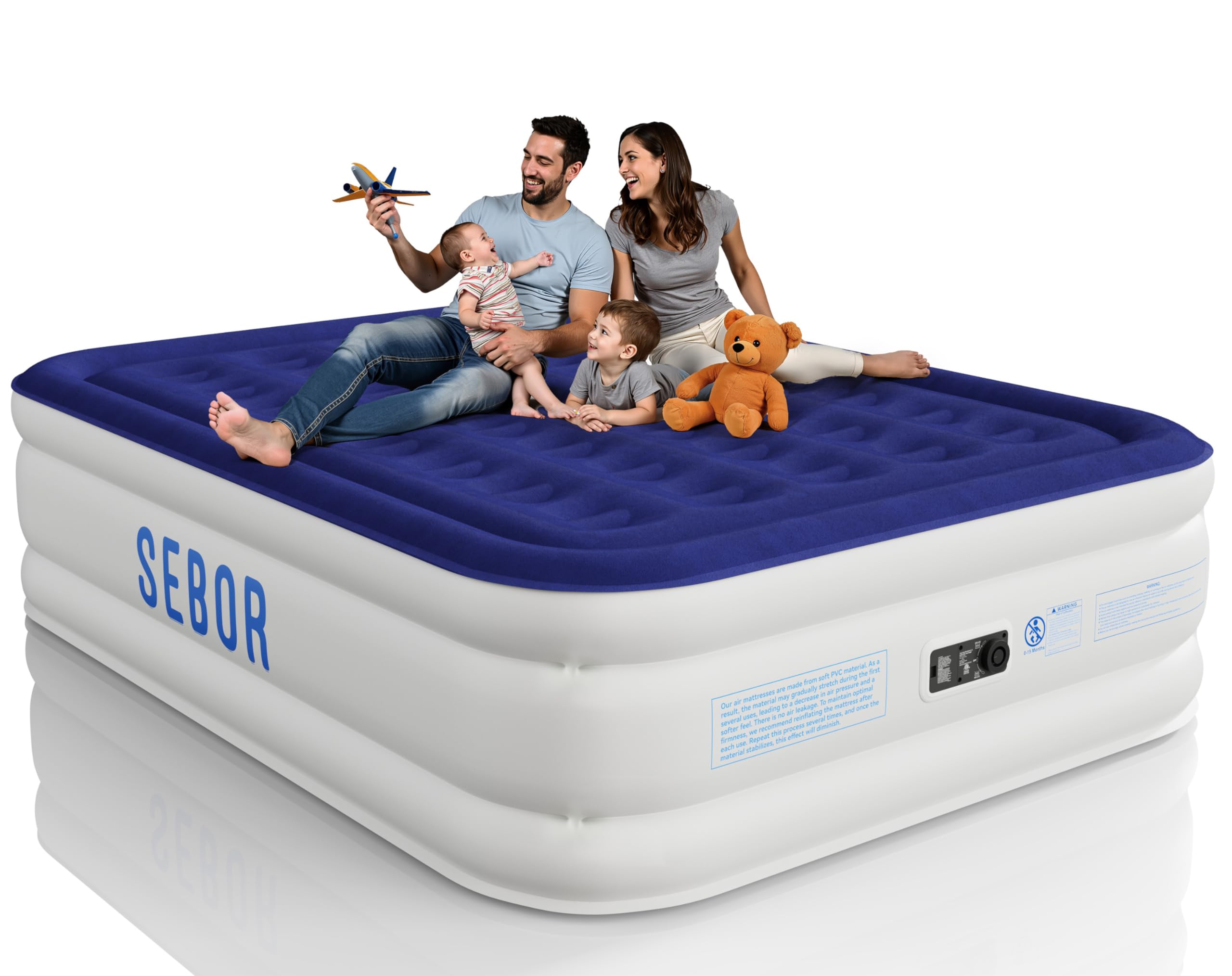 Photo 1 of *********SIMILAR****** Sebor Air Mattress Queen with Built-in Pump 18", Comfortable Self-Inflating Air Mattress with High-Speed Pump, Durable Blow Up Mattress Queen with Storage Bag for Guests, Camping, Travel