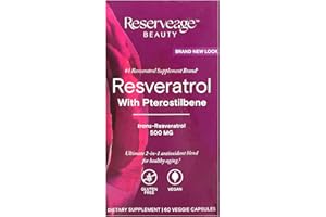 RESERVEAGE NUTRITION Reserveage Beauty, Resveratrol 500 mg with Pterostilbene, Antioxidant Supplement for Immune Support & Heart Health, Supports Healthy Aging, Paleo, Keto, 60 Capsules (60 Servings)