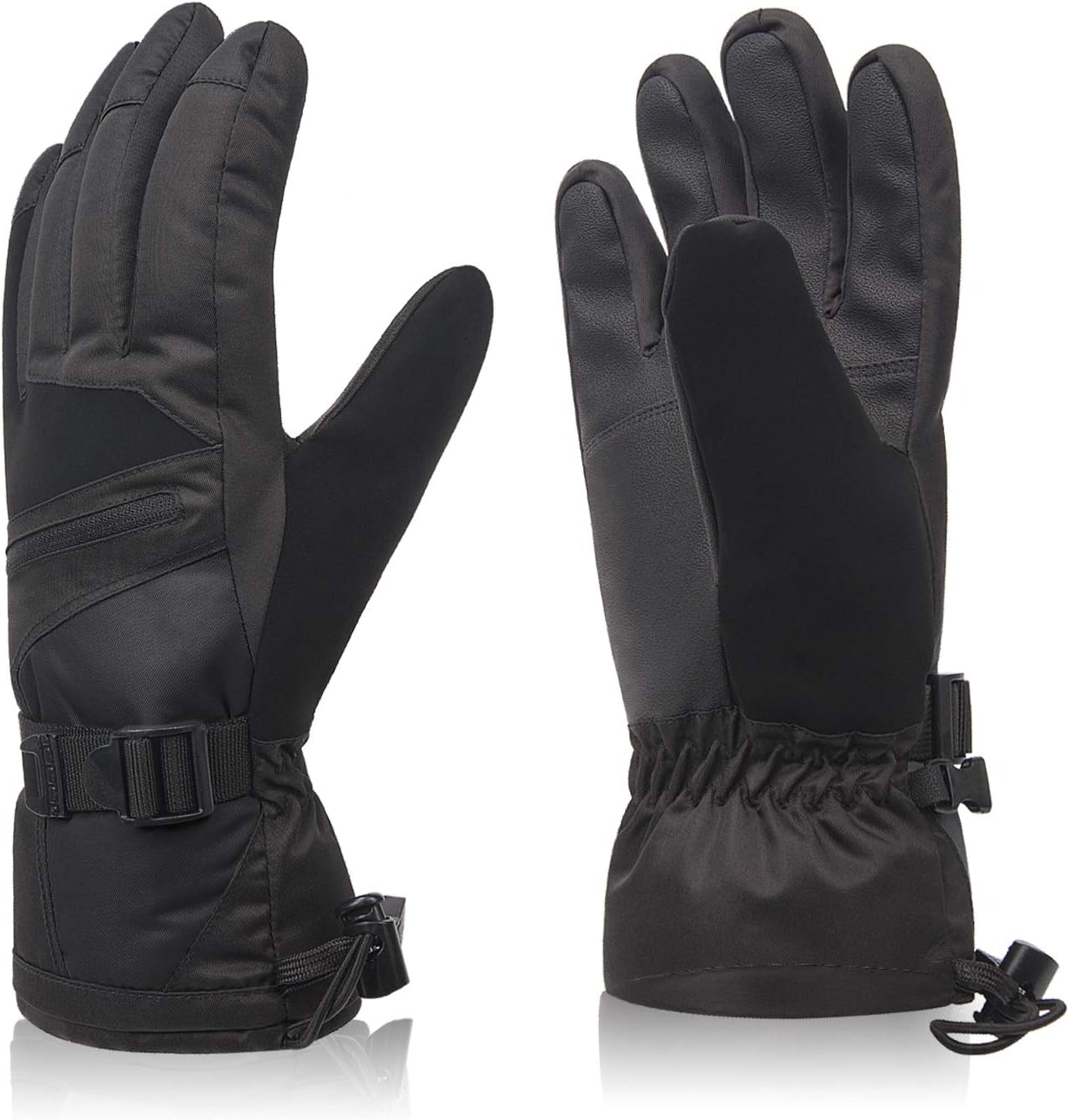 Ski Gloves, Winter Warm Cozy 3M Thinsulate Outdoor Windproof Snowboard Gloves for Women, Youth, Kid, Skiing, Snowboarding, Motorcycling, Shoveling, with Pocket & Wrist Leashes : Sports & Outdoors