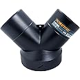 POWERTEC 70189 Dust Collector Y-Fitting | 6-Inch to 4-Inch Hose Reducer for Woodworking Dust Collection System,Black