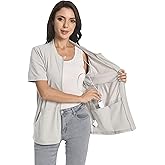 Post Mastectomy Zip Shirts with Drain Pockets Surgery Recovery Must Haves Clothing Comfy Short Sleeve Shirts