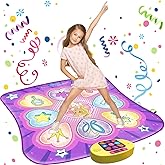 SUNLIN Dance Mat Toys for Girls Ages 3-10 | Dance Pad with LED Lights, Adjustable Volume, 9 Built-in Music, 7 Game Modes, 5 Challenge Levels | Christmas Birthday Gifts for 3 4 5 6 7 8+ Years Old Girl