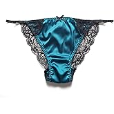 SilRiver Womens Silk String Bikini Satin Panties for Women Underwear Shiny Tanga Briefs