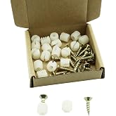 TAODAN 20PCS Plastic Dowel Inserts and Mounting Screws for Hinges