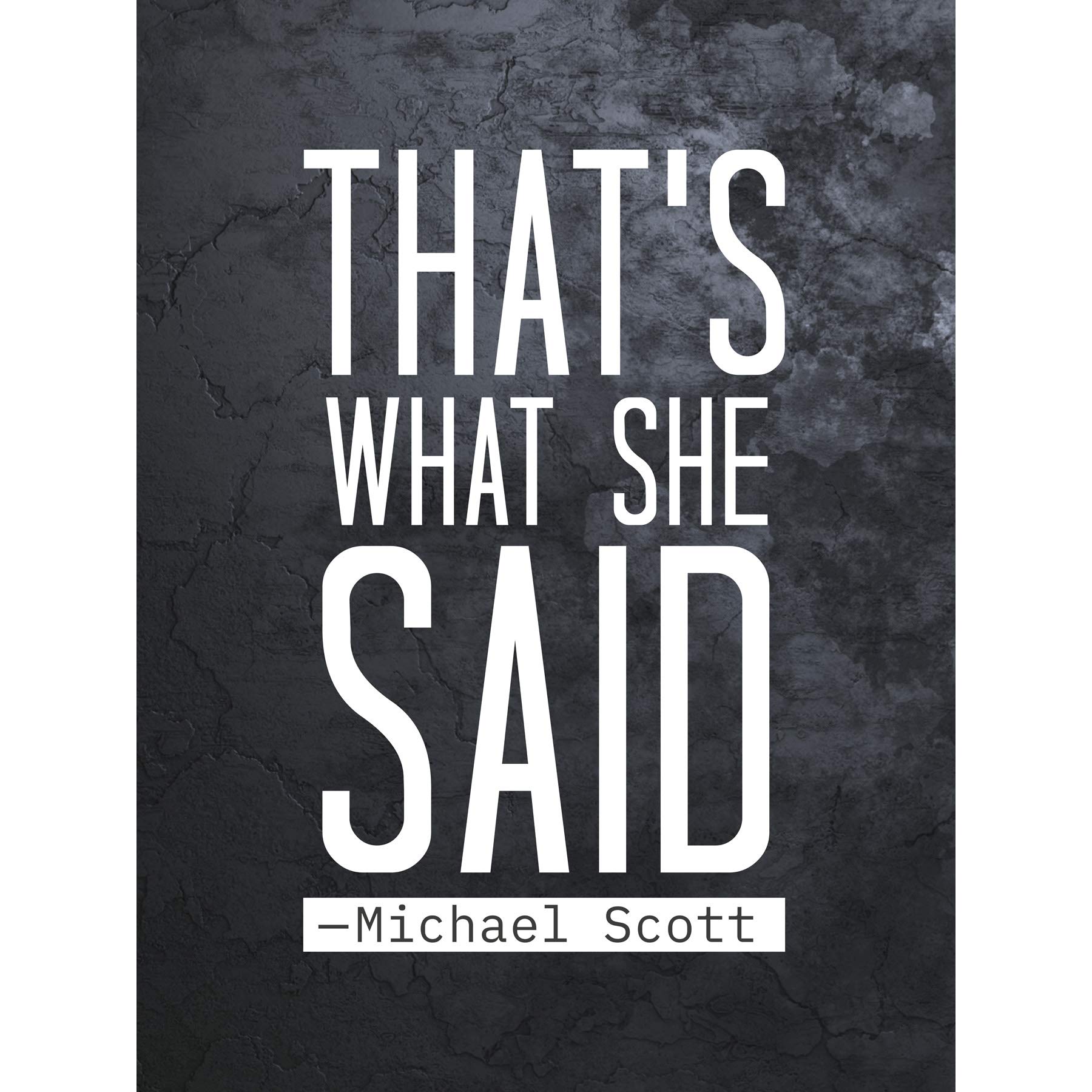 Artery8 Slate Quote Thats What She Said Michael Scott Premium Wall Art Canvas Print 18X24 Inch