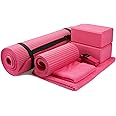 BalanceFrom 7-Piece Set - Include Yoga Mat with Carrying Strap, 2 Yoga Blocks, Yoga Mat Towel, Yoga Hand Towel, Yoga Strap and Yoga Knee Pad, Multiple Colors